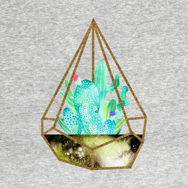 Cactus Gold Dust Terrarium by AmayaBrydon